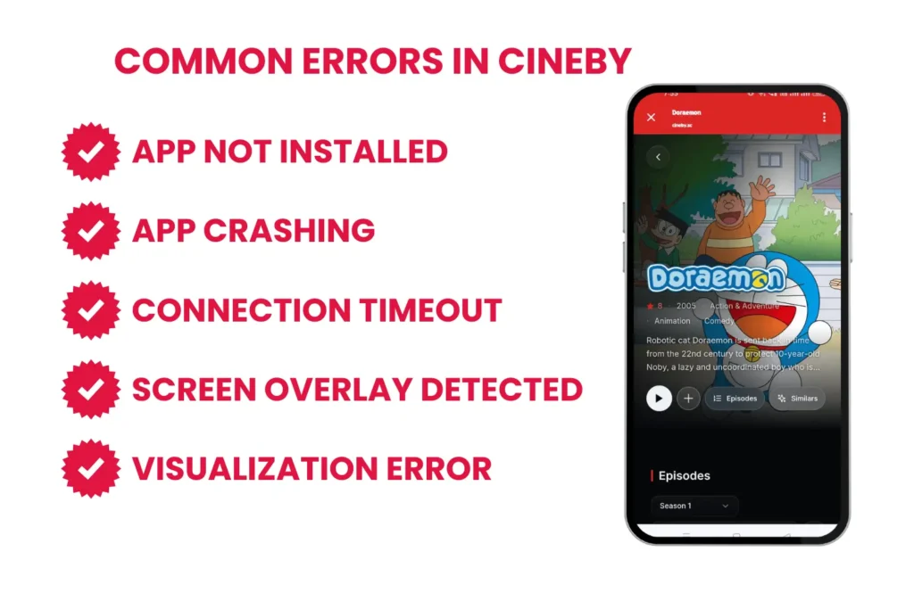 common errors in cineby app